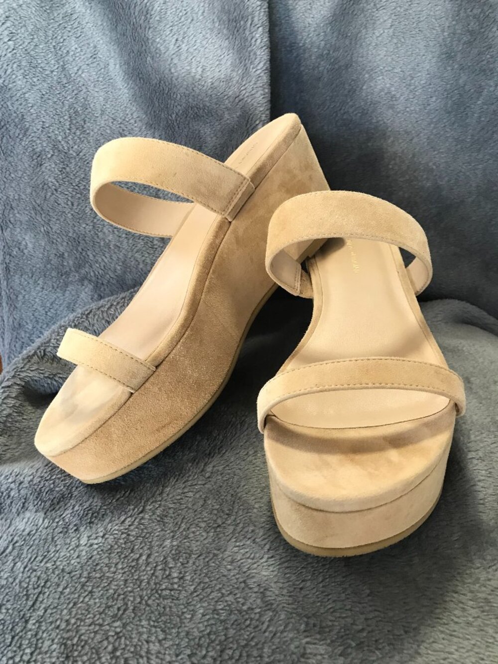 Stuart Weitzman BOARDWALK WEDGE SLIDE Sandalwood 8